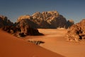 Red dune in Wadi Rum Royalty Free Stock Photo