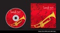 Red DVD cover design with trumpet Royalty Free Stock Photo