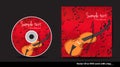 Red DVD cover with violin and notes Royalty Free Stock Photo
