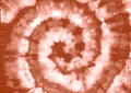 Red Dyeing Pattern. Spiral Old Effects. Batik