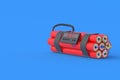 Red dynamite bomb with digital timer. Countdown and deadline. Copy space Royalty Free Stock Photo