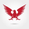 Red eagle heraldic style silhouette