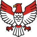 Red Eagle Mascot with Spread Wings Powerful Eagle Vector Illustration Royalty Free Stock Photo