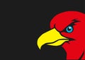 Red eagle with yellow beak Vector