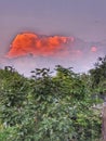 Red early evening clouds in the sky Royalty Free Stock Photo