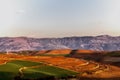 Red earth farmland in Dongchuan, China Royalty Free Stock Photo