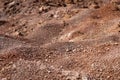 Red earth or soil background. Tropical laterite soil  background of red clay. Dry Orange surface, Picture of natural disaster. Royalty Free Stock Photo