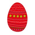 Red easter egg. Easter egg Hand drawn decorative element in vector. Easter Themes.