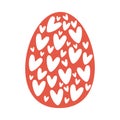 Red Easter egg with hearts inside Royalty Free Stock Photo