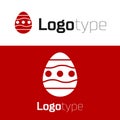 Red Easter egg icon isolated on white background. Happy Easter. Logo design template element. Vector Royalty Free Stock Photo
