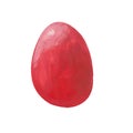 Red easter egg isolated on white background. Watercolor gouache hand drawn illustration. Happy easter holiday