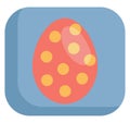 Red easter egg with yellow dots, icon Royalty Free Stock Photo