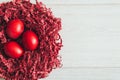 Red Easter eggs background Royalty Free Stock Photo