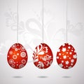Red easter eggs, vector