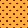 Red Eclipse of the sun icon isolated seamless pattern on brown background. Total sonar eclipse. Vector Royalty Free Stock Photo