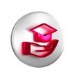Red Education grant icon isolated on transparent background. Tuition fee, financial education, budget fund, scholarship