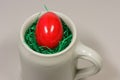 Red egg in a beer Bembel Royalty Free Stock Photo