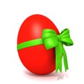 Red egg with bow 3d illustration Royalty Free Stock Photo