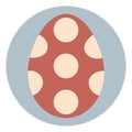 Red egg with white dots, icon Royalty Free Stock Photo