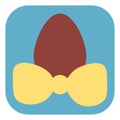 Red egg with yellow bow, icon Royalty Free Stock Photo