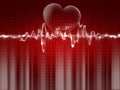 Red ekg tracing Royalty Free Stock Photo