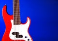 Red Elcetric Guitar Blue Bk Royalty Free Stock Photo