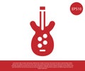 Red Electric bass guitar icon isolated on white background. Vector Royalty Free Stock Photo