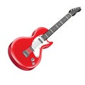 Red electric guitar isolated on white