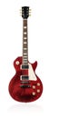 Red electric guitar on white Royalty Free Stock Photo