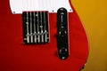 Red Electric Guitar On Yellow Royalty Free Stock Photo