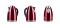 Red electric kettle isolated on white Royalty Free Stock Photo
