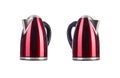 Red electric kettle isolated on white Royalty Free Stock Photo