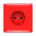 Red electric outlet isolated