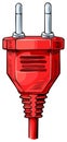 Red electric plug adapter energy supply device icon illustration drawing Royalty Free Stock Photo