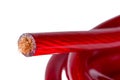 Red electric power wire Royalty Free Stock Photo