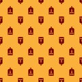 Red Electric razor blade for men icon isolated seamless pattern on brown background. Electric shaver. Vector Royalty Free Stock Photo