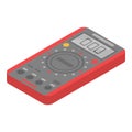 Red electric tester icon, isometric style Royalty Free Stock Photo