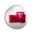 Red Electrical measuring instrument icon isolated on transparent background. Analog devices. Measuring device laboratory