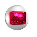 Red Electrical measuring instrument icon isolated on transparent background. Analog devices. Measuring device laboratory