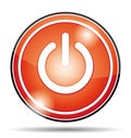 Red electrical power off button icon.