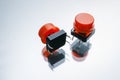 Red electronic buttons element switches