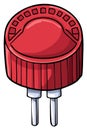 Red electronic component with adjustable knob and two pins vector illustration Royalty Free Stock Photo