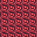 Red elegant isometric repeating pattern with construction look
