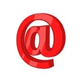 Red email sign icon, cartoon style Royalty Free Stock Photo