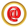 Red email sign vector icon Royalty Free Stock Photo