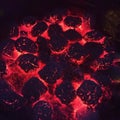 Red embers on barbecue Royalty Free Stock Photo