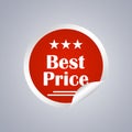 Red emblem or badge of best price. Vector illustration Royalty Free Stock Photo