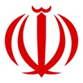 Red emblem of Iran