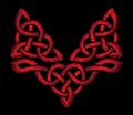 Red embroidery on a black background. Celtic patterns Royalty Free Stock Photo