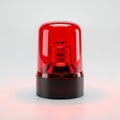 A red emergency beacon light with a transparent dome and black base Royalty Free Stock Photo